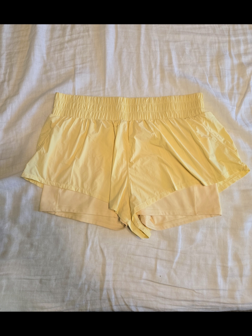 POPFLEX Yellow High-Waist Athletic Shorts
